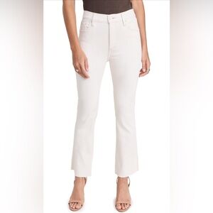 Pistola Lennon High Rise Crop Boot White Raw Hem Stretchy Size 29